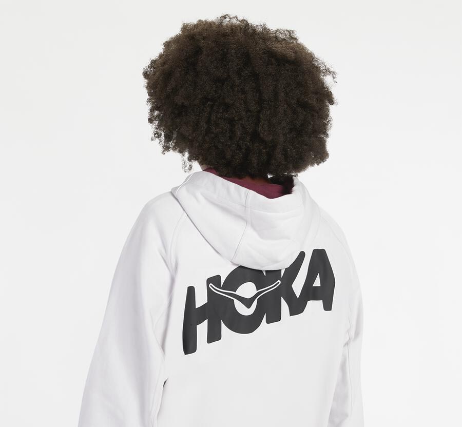 Hoka One One Kapşonlu Sweatshirt Kadın Beyaz - Bondi - AL4873519